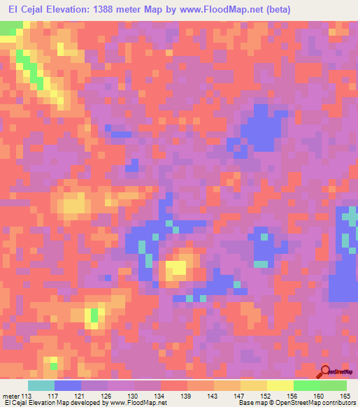 El Cejal,Venezuela Elevation Map