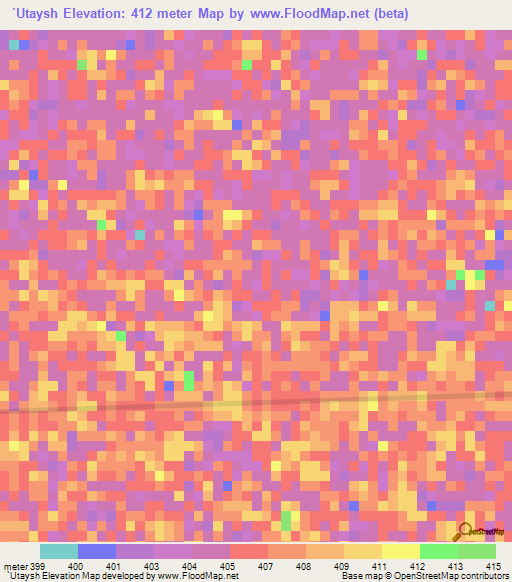 `Utaysh,Sudan Elevation Map