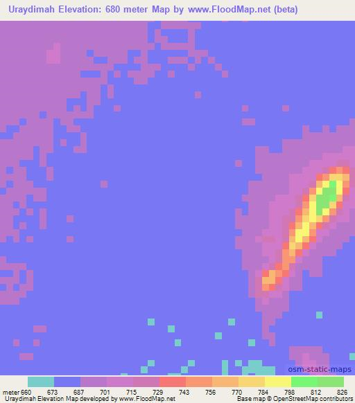 Uraydimah,Sudan Elevation Map