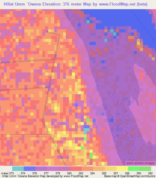 Hillat Umm `Owena,Sudan Elevation Map