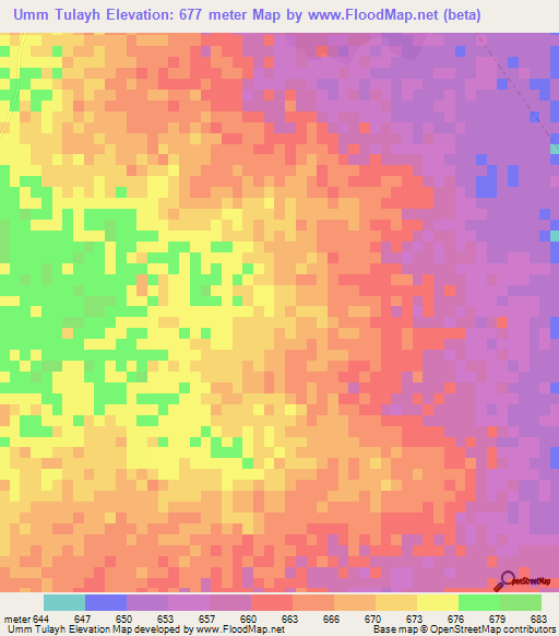 Umm Tulayh,Sudan Elevation Map