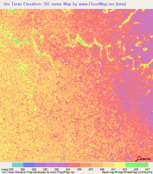 Um Teran,Sudan Elevation Map