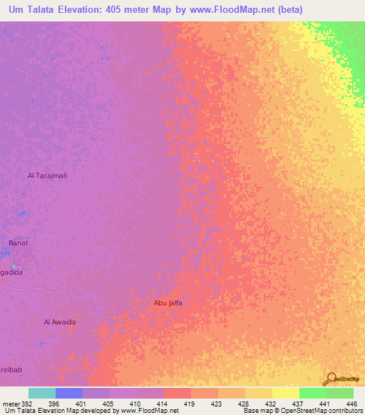 Um Talata,Sudan Elevation Map