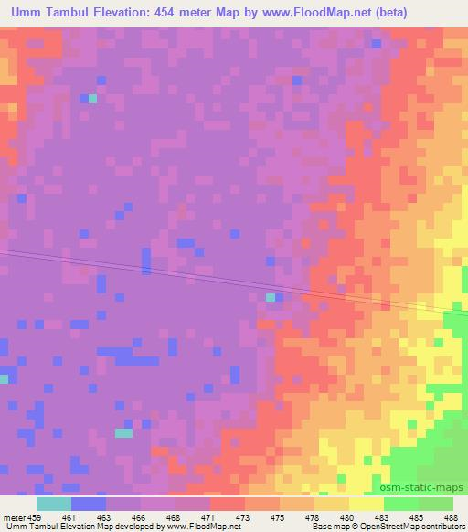 Umm Tambul,Sudan Elevation Map