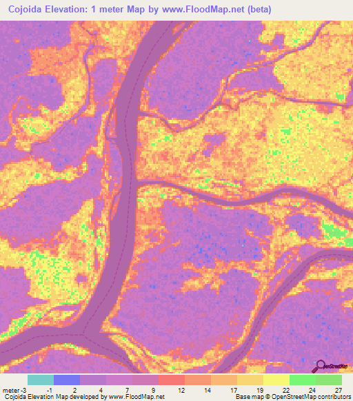 Cojoida,Venezuela Elevation Map