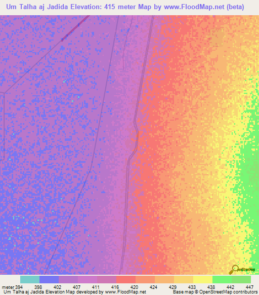Um Talha aj Jadida,Sudan Elevation Map