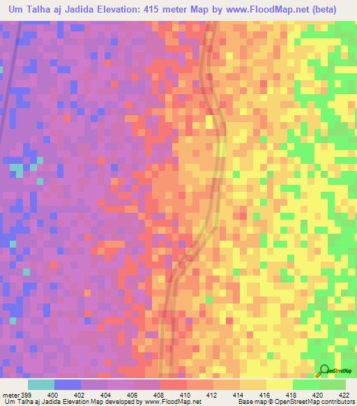 Um Talha aj Jadida,Sudan Elevation Map