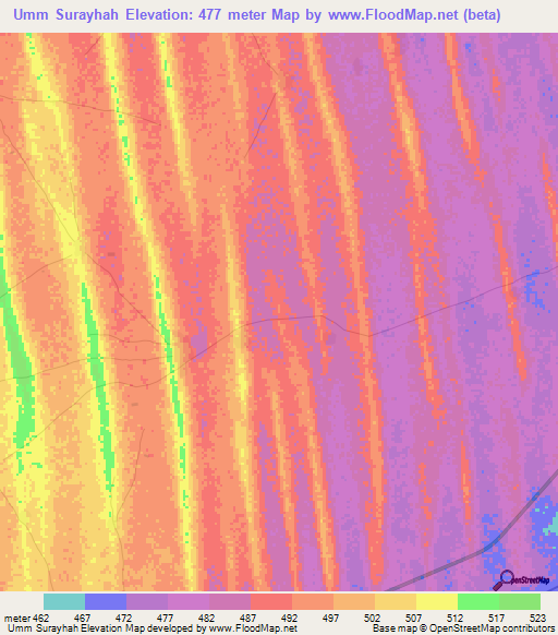 Umm Surayhah,Sudan Elevation Map