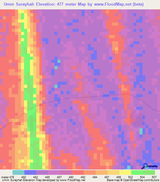 Umm Surayhah,Sudan Elevation Map