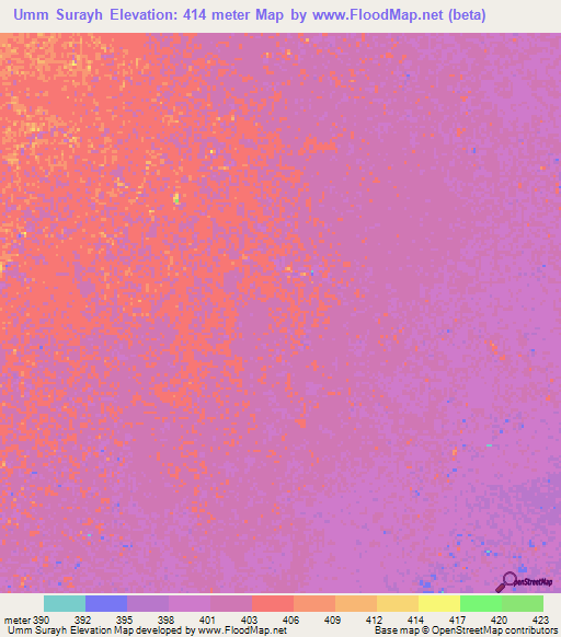 Umm Surayh,Sudan Elevation Map