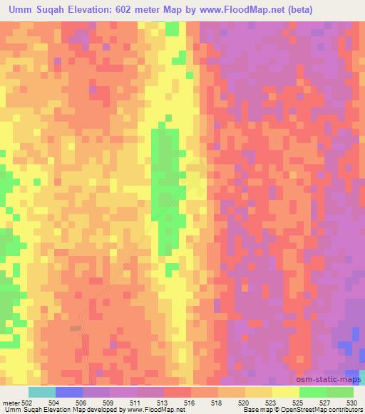 Umm Suqah,Sudan Elevation Map