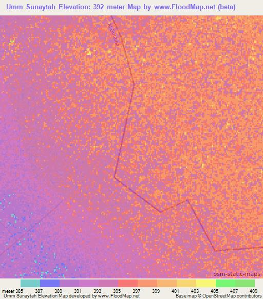 Umm Sunaytah,Sudan Elevation Map