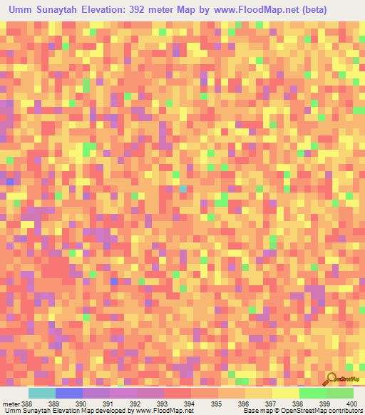 Umm Sunaytah,Sudan Elevation Map