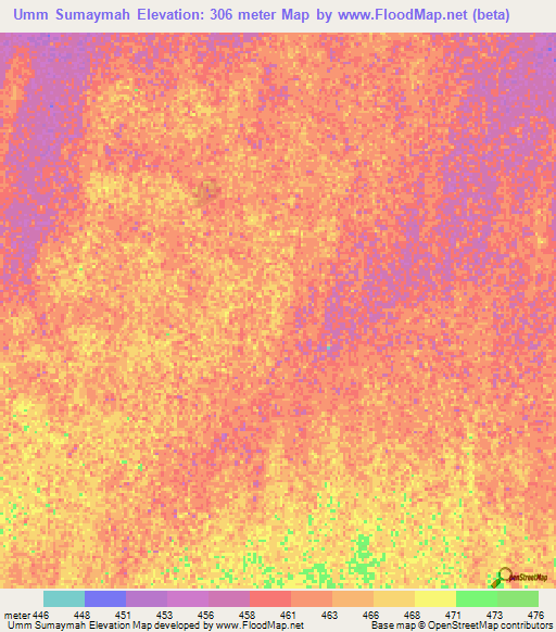 Umm Sumaymah,Sudan Elevation Map