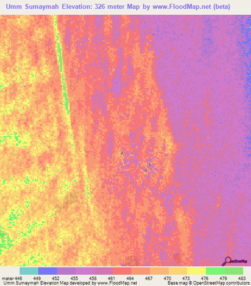Umm Sumaymah,Sudan Elevation Map