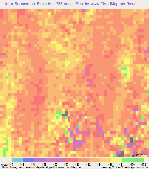 Umm Sumaymah,Sudan Elevation Map