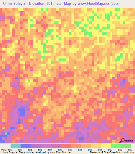 Umm Sulay`ah,Sudan Elevation Map