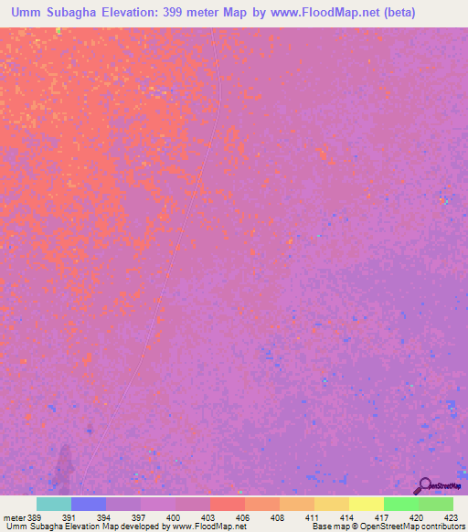 Umm Subagha,Sudan Elevation Map