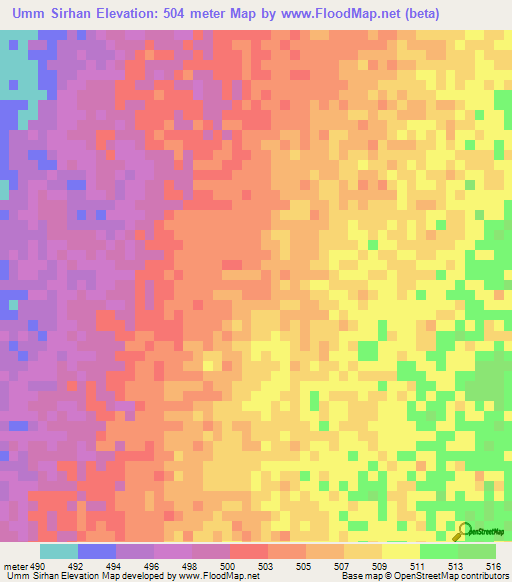 Umm Sirhan,Sudan Elevation Map