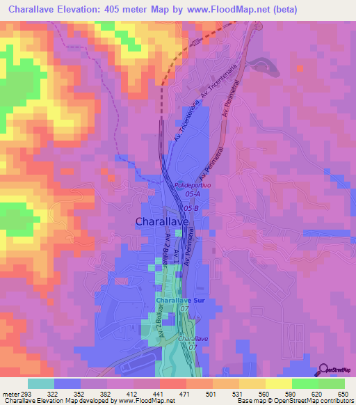 Charallave,Venezuela Elevation Map