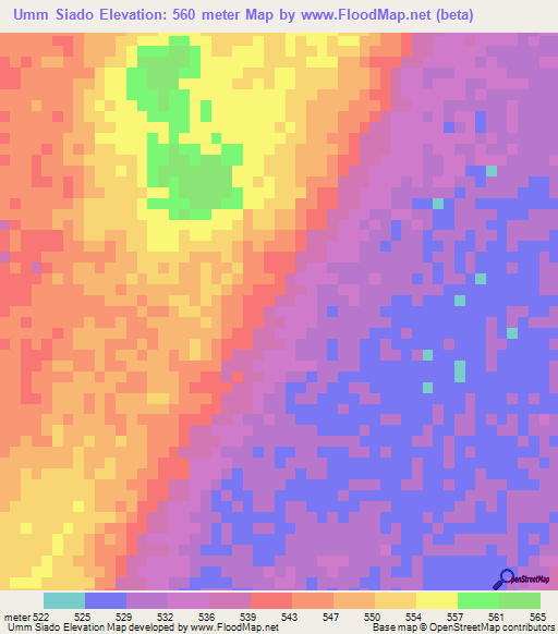 Umm Siado,Sudan Elevation Map