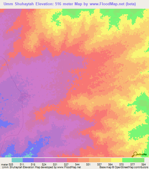 Umm Shuhaytah,Sudan Elevation Map