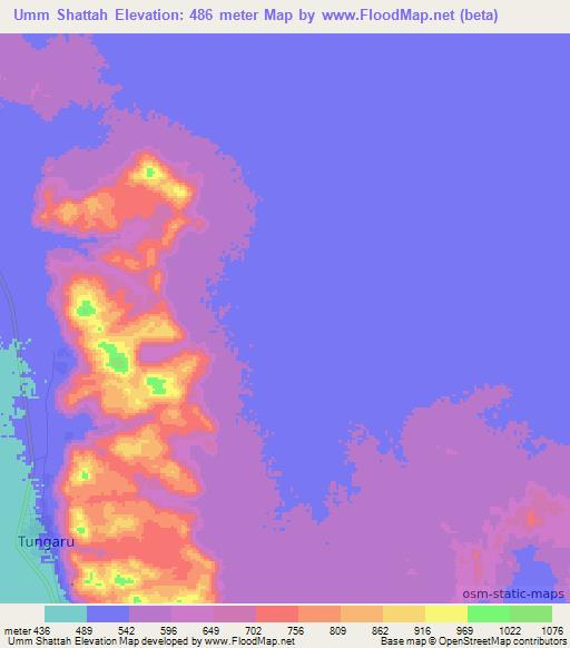 Umm Shattah,Sudan Elevation Map