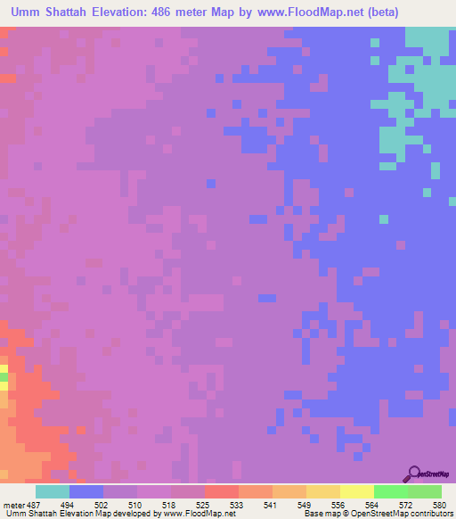 Umm Shattah,Sudan Elevation Map