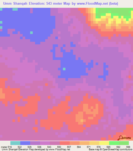 Umm Shanqah,Sudan Elevation Map