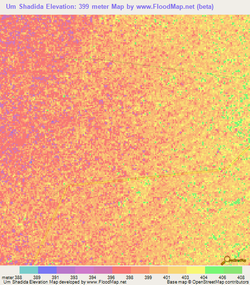 Um Shadida,Sudan Elevation Map