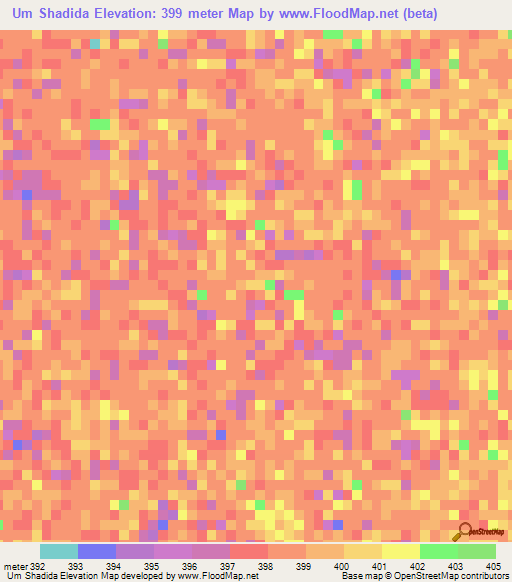 Um Shadida,Sudan Elevation Map