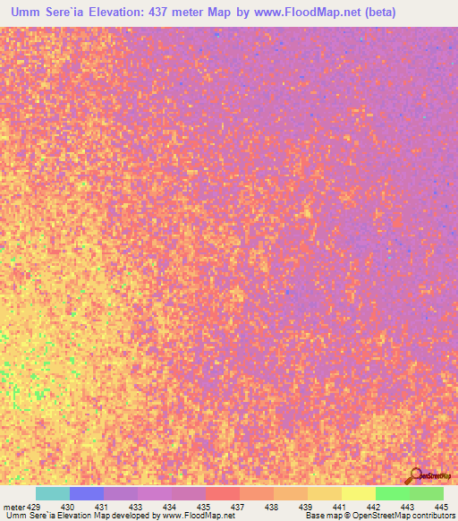 Umm Sere`ia,Sudan Elevation Map