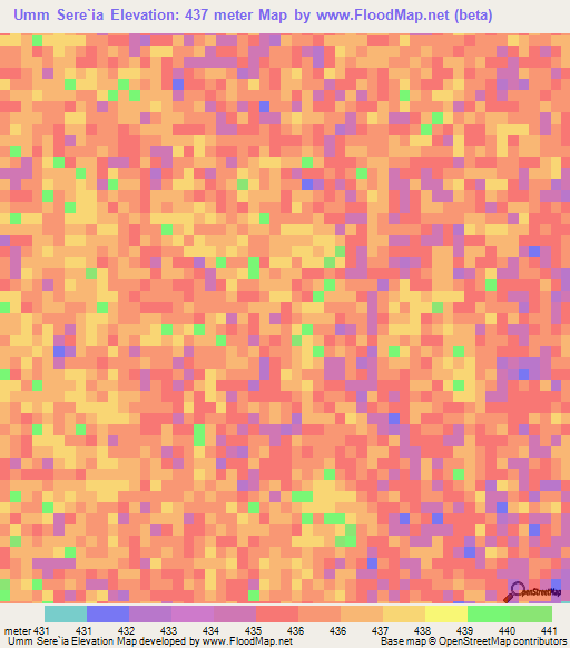 Umm Sere`ia,Sudan Elevation Map