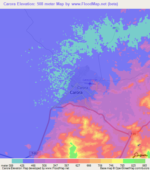 Carora,Venezuela Elevation Map