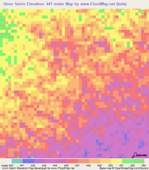 Umm Seirin,Sudan Elevation Map