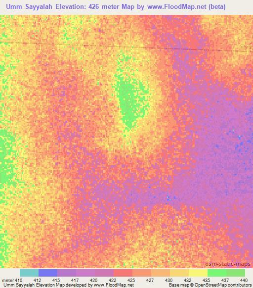 Umm Sayyalah,Sudan Elevation Map
