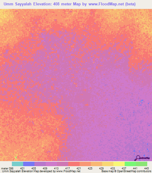 Umm Sayyalah,Sudan Elevation Map