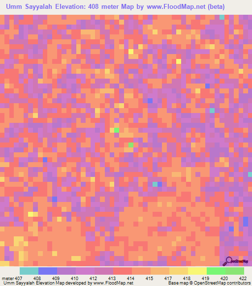 Umm Sayyalah,Sudan Elevation Map