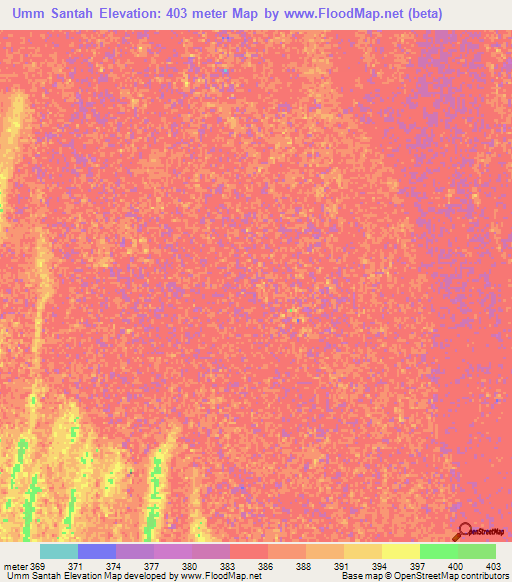 Umm Santah,Sudan Elevation Map