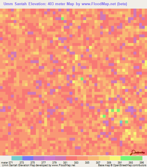 Umm Santah,Sudan Elevation Map