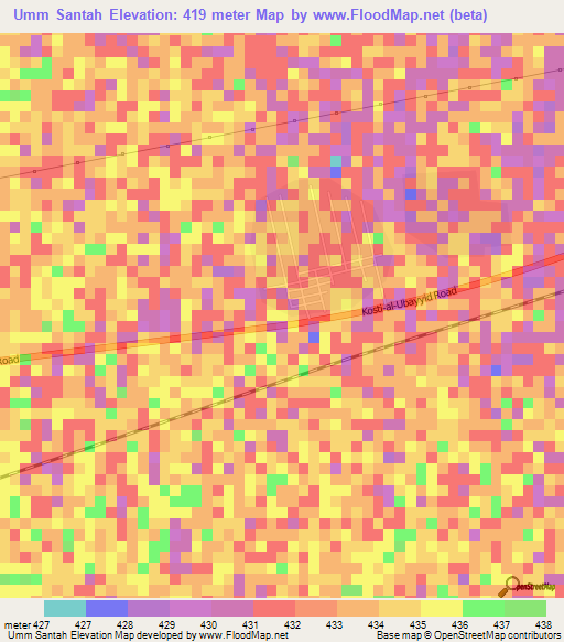 Umm Santah,Sudan Elevation Map