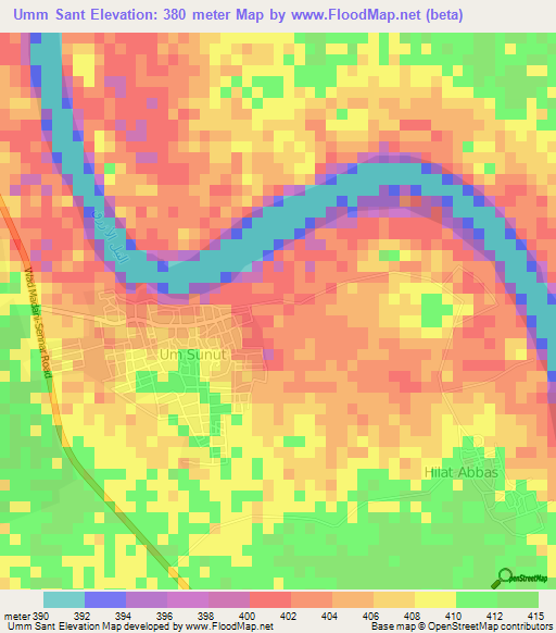 Umm Sant,Sudan Elevation Map