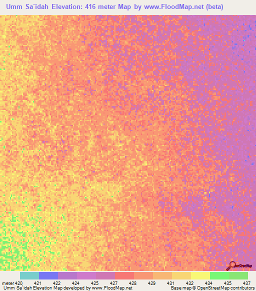 Umm Sa`idah,Sudan Elevation Map