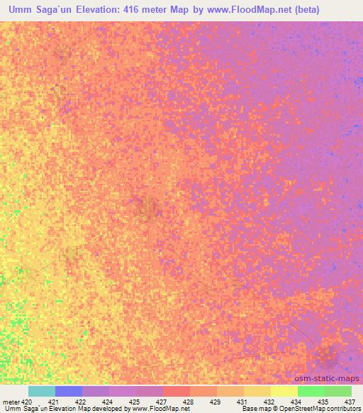Umm Saga`un,Sudan Elevation Map