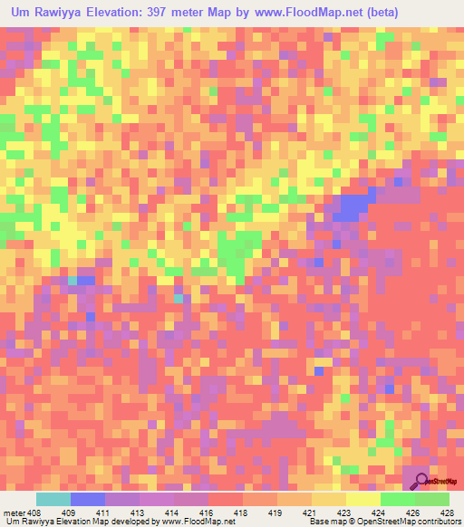 Um Rawiyya,Sudan Elevation Map