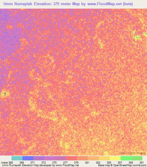 Umm Rumaylah,Sudan Elevation Map