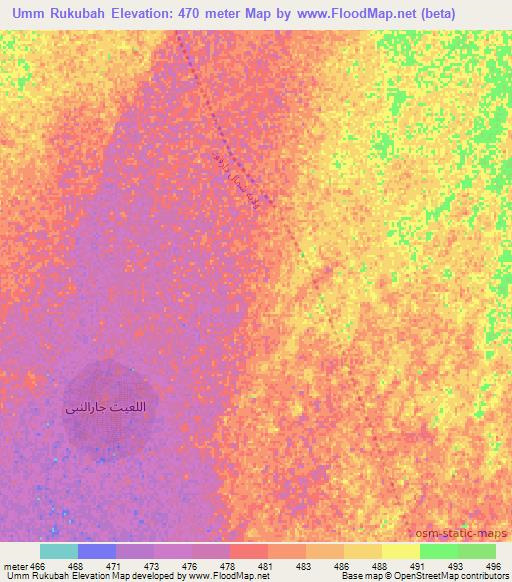 Umm Rukubah,Sudan Elevation Map