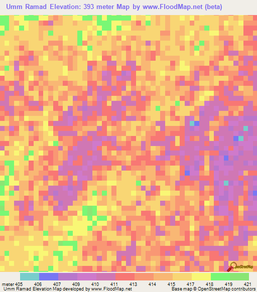 Umm Ramad,Sudan Elevation Map
