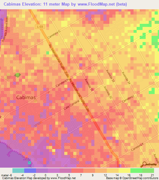 Cabimas,Venezuela Elevation Map