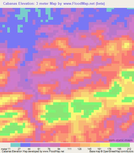 Cabanas,Venezuela Elevation Map
